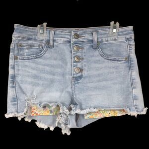 American Eagle High Rise Shortie Shorts Next Level Stretch, Button Fly, SZ 4